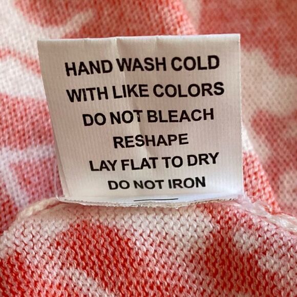 🧥Elementz Coral & White Floral Button Cardigan Sweater Size Medium -VGUC! - Picture 5 of 7